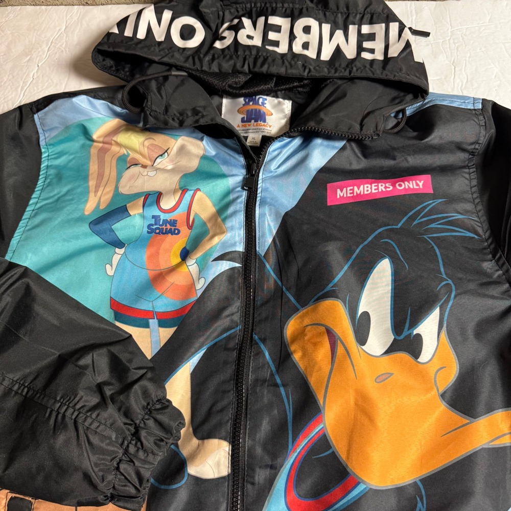Members Only Space Jam A New Legacy Windbreaker Jacket Mens XL Tune Squad Bugs